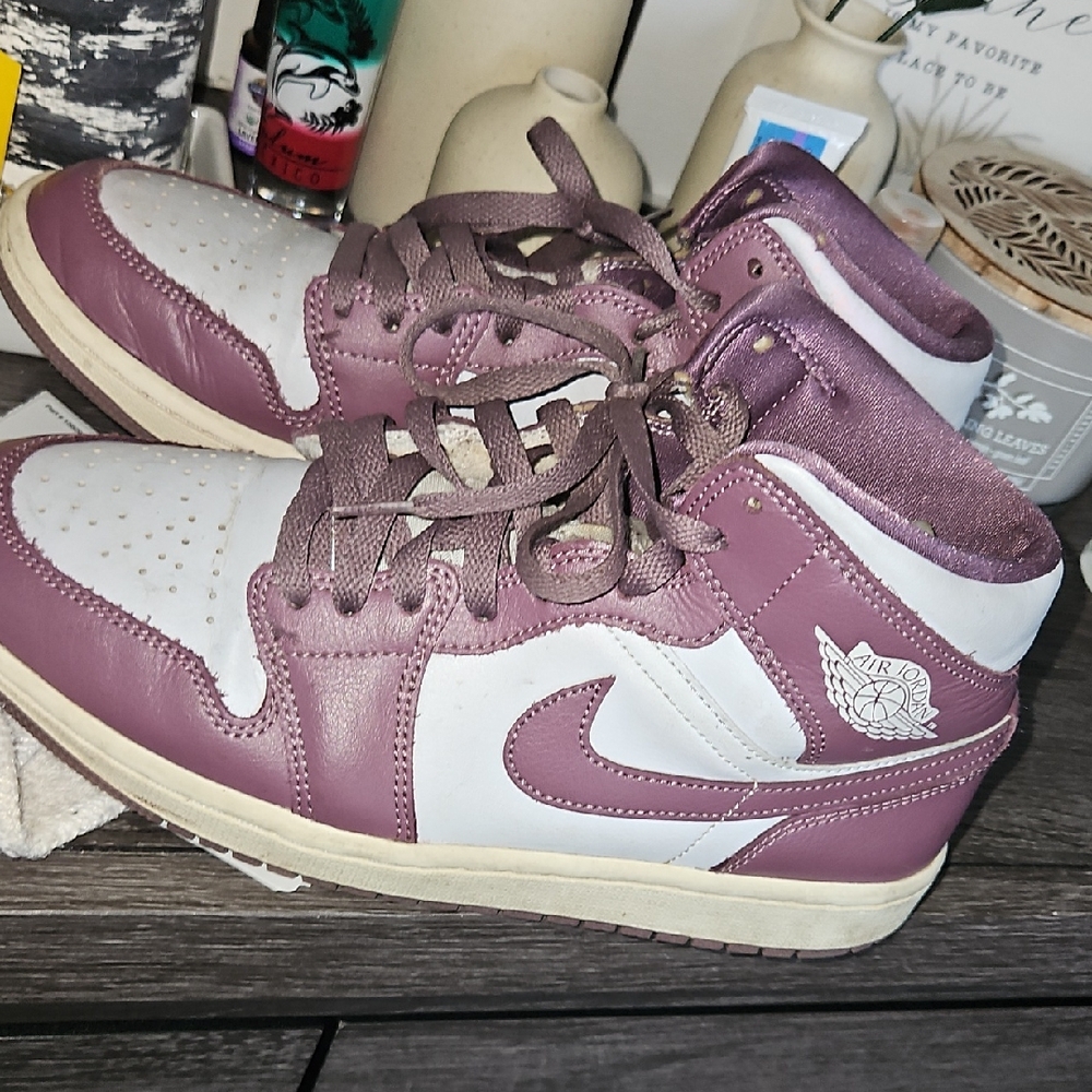 Air Jordan Purple and White Sneakers